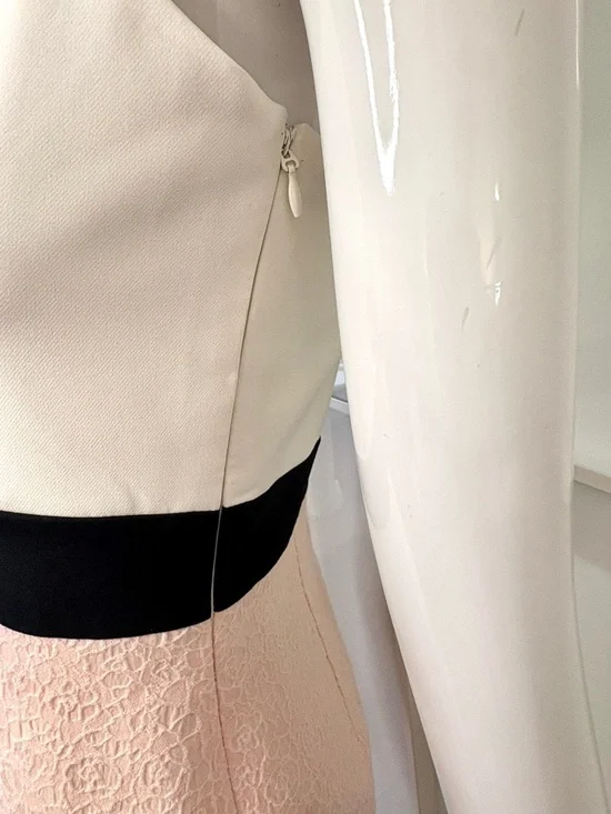 RW&CO Easter Spring Colorblock Dress White Black Pink Floral Thin Strappy Size 4 - Picture 5 of 7